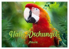 Hallo Dschungel - Artwork (Wandkalender 2025 DIN A2 quer), CALVENDO Monatskalender