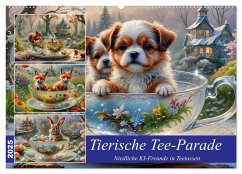 Tierische Tee-Parade (Wandkalender 2025 DIN A2 quer), CALVENDO Monatskalender - Calvendo;Stachanczyk, Katharina