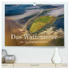 Das Wattenmeer aus der Vogelperspektive (hochwertiger Premium Wandkalender 2025 DIN A2 quer), Kunstdruck in Hochglanz