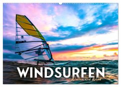 Windsurfen - Wellen und Wind (Wandkalender 2025 DIN A2 quer), CALVENDO Monatskalender - Calvendo;Monkey, Happy