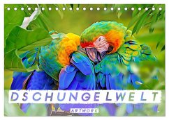 Dschungelwelt - Artwork (Tischkalender 2025 DIN A5 quer), CALVENDO Monatskalender