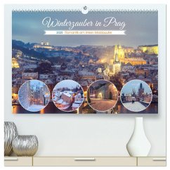 Winterzauber in Prag (hochwertiger Premium Wandkalender 2025 DIN A2 quer), Kunstdruck in Hochglanz