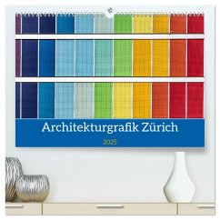 Architekturgrafik Zürich (hochwertiger Premium Wandkalender 2025 DIN A2 quer), Kunstdruck in Hochglanz