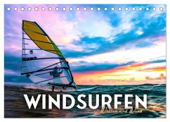 Windsurfen - Wellen und Wind (Tischkalender 2025 DIN A5 quer), CALVENDO Monatskalender