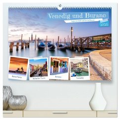 Venedig und Burano - Lagunenstadt und bunte Häuser (hochwertiger Premium Wandkalender 2025 DIN A2 quer), Kunstdruck in Hochglanz - Calvendo;Grellmann Photography, Tilo