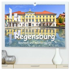 Regensburg Brunnen und Wasserspiele (hochwertiger Premium Wandkalender 2025 DIN A2 quer), Kunstdruck in Hochglanz