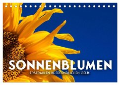 Sonnenblumen - Erstrahlen im freundlichen Gelb. (Tischkalender 2025 DIN A5 quer), CALVENDO Monatskalender - Calvendo;SF