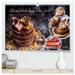 Alles Schokolade oder was?! - Heiße und kalte Gaumenfreuden aus Schokolade (hochwertiger Premium Wandkalender 2025 DIN A2 quer), Kunstdruck in Hochglanz
