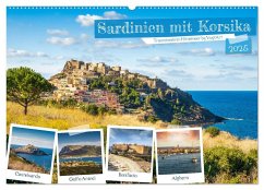 Sardinien mit Korsika (Wandkalender 2025 DIN A2 quer), CALVENDO Monatskalender