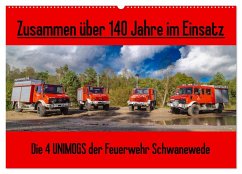 Die 4 UNIMOGS der Feuerwehr Schwanewede (Wandkalender 2025 DIN A2 quer), CALVENDO Monatskalender
