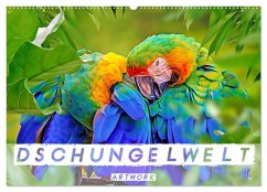 Dschungelwelt - Artwork (Wandkalender 2025 DIN A2 quer), CALVENDO Monatskalender