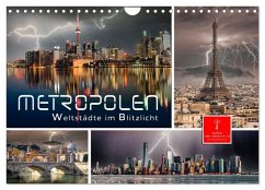 Metropolen - Weltstädte im Blitzlicht (Wandkalender 2025 DIN A4 quer), CALVENDO Monatskalender - Calvendo;Roder, Peter