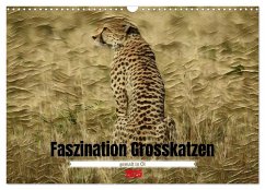 Faszination Grosskatzen gemalt in Öl (Wandkalender 2025 DIN A3 quer), CALVENDO Monatskalender