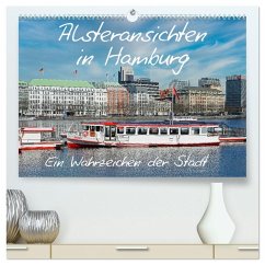 Alsteransichten in Hamburg (hochwertiger Premium Wandkalender 2025 DIN A2 quer), Kunstdruck in Hochglanz - Calvendo;Sarnade