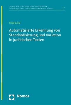 Automatisierte Erkennung von Standardisierung und Variation in juristischen Texten (eBook, PDF) - Josi, Frieda