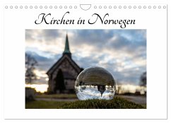 Kirchen in Norwegen (Wandkalender 2025 DIN A4 quer), CALVENDO Monatskalender