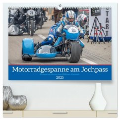 Motorradgespanne am Jochpass (hochwertiger Premium Wandkalender 2025 DIN A2 quer), Kunstdruck in Hochglanz