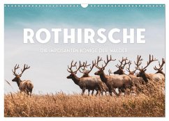 Rothirsche - Die imposanten Könige der Wälder. (Wandkalender 2025 DIN A3 quer), CALVENDO Monatskalender - Calvendo;SF