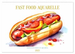 FAST FOOD AQUARELLE (Wandkalender 2025 DIN A2 quer), CALVENDO Monatskalender