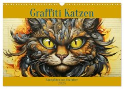 Graffiti Katzen (Wandkalender 2025 DIN A3 quer), CALVENDO Monatskalender