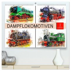 Beeindruckende Dampflokomotiven (hochwertiger Premium Wandkalender 2025 DIN A2 quer), Kunstdruck in Hochglanz