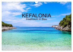 Kefalonia, Inseltraum in Blau (Wandkalender 2025 DIN A3 quer), CALVENDO Monatskalender