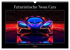 Futuristische Neon Cars (Wandkalender 2025 DIN A3 quer), CALVENDO Monatskalender