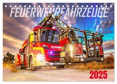 Feurwehrfahrzeuge (Tischkalender 2025 DIN A5 quer), CALVENDO Monatskalender