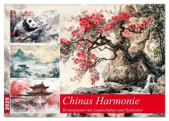 Chinas Harmonie - Terminplaner mit Landschaften und Symbolen (Wandkalender 2025 DIN A2 quer), CALVENDO Monatskalender - Calvendo;Frost, Anja