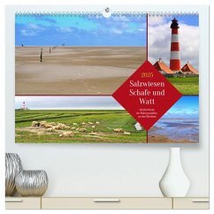 Salzwiesen, Schafe und Watt - Westerhever, ein Naturparadies an der Nordsee (hochwertiger Premium Wandkalender 2025 DIN A2 quer), Kunstdruck in Hochglanz - Calvendo;Schimmack, Michaela