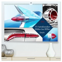 US Autoklassiker 1950er bis 1970er Details (hochwertiger Premium Wandkalender 2025 DIN A2 quer), Kunstdruck in Hochglanz
