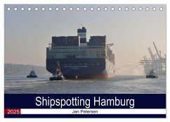 Shipspotting Hamburg (Tischkalender 2025 DIN A5 quer), CALVENDO Monatskalender