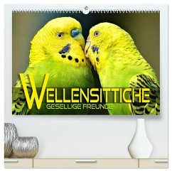 Wellensittiche - gesellige Freunde (hochwertiger Premium Wandkalender 2025 DIN A2 quer), Kunstdruck in Hochglanz - Calvendo;Utz, Renate