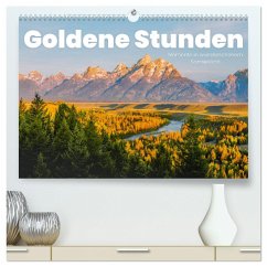 Goldene Stunden - Momente in wunderschönem Sonnenlicht. (hochwertiger Premium Wandkalender 2025 DIN A2 quer), Kunstdruck in Hochglanz