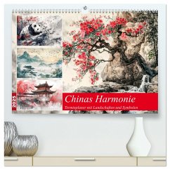 Chinas Harmonie - Terminplaner mit Landschaften und Symbolen (hochwertiger Premium Wandkalender 2025 DIN A2 quer), Kunstdruck in Hochglanz