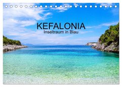 Kefalonia, Inseltraum in Blau (Tischkalender 2025 DIN A5 quer), CALVENDO Monatskalender