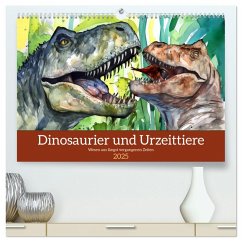 Dinosaurier und Urzeittiere - Wesen aus längst vergangenen Zeiten (hochwertiger Premium Wandkalender 2025 DIN A2 quer), Kunstdruck in Hochglanz