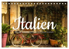 Italien - Romantische Städte und endlose Küsten. (Tischkalender 2025 DIN A5 quer), CALVENDO Monatskalender