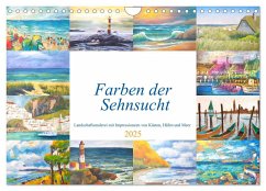 Farben der Sehnsucht - Landschaftsmalerei mit Impressionen von Küsten, Häfen und Meer (Wandkalender 2025 DIN A4 quer), CALVENDO Monatskalender