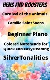 Hens and Roosters Beginner Piano Sheet Music with Colored Notation (fixed-layout eBook, ePUB)