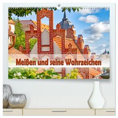 Meißen und seine Wahrzeichen (hochwertiger Premium Wandkalender 2025 DIN A2 quer), Kunstdruck in Hochglanz