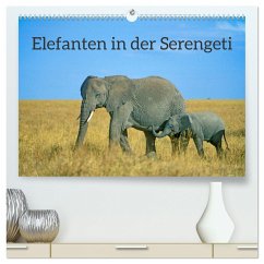 Elefanten in der Serengeti (hochwertiger Premium Wandkalender 2025 DIN A2 quer), Kunstdruck in Hochglanz