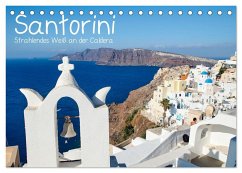 Santorini - Strahlendes Weiß an der Caldera (Tischkalender 2025 DIN A5 quer), CALVENDO Monatskalender