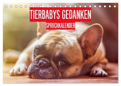 Tierbabys Gedanken - Spruchkalender (Tischkalender 2025 DIN A5 quer), CALVENDO Monatskalender