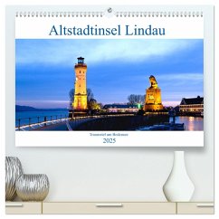 Altstadtinsel Lindau - Traumziel am Bodensee (hochwertiger Premium Wandkalender 2025 DIN A2 quer), Kunstdruck in Hochglanz - Calvendo;boeTtchEr, U
