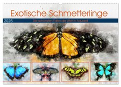 Exotische Schmetterlinge - Die schönsten Falter der Welt in Aquarell (Wandkalender 2025 DIN A2 quer), CALVENDO Monatskalender - Calvendo;Frost, Anja