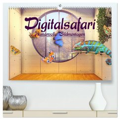Digitalsafari - humorvolle Bildmontagen (hochwertiger Premium Wandkalender 2025 DIN A2 quer), Kunstdruck in Hochglanz - Calvendo;Brunner-Klaus, Liselotte