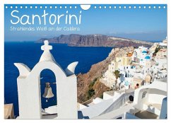 Santorini - Strahlendes Weiß an der Caldera (Wandkalender 2025 DIN A4 quer), CALVENDO Monatskalender