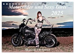 Motorräder und Sexy Girls (Tischkalender 2025 DIN A5 quer), CALVENDO Monatskalender - Calvendo;Talmon, Udo