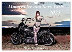 Motorräder und Sexy Girls (Wandkalender 2025 DIN A4 quer), CALVENDO Monatskalender - Calvendo;Talmon, Udo